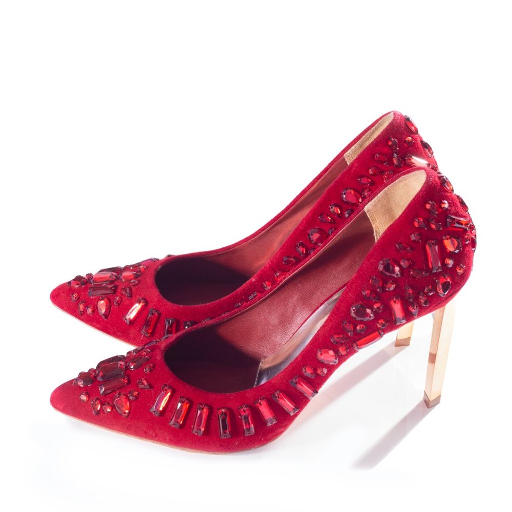 Ted Baker Ltd. Edition Ruby Red Jeweled Heels - Picture 5 of 7
